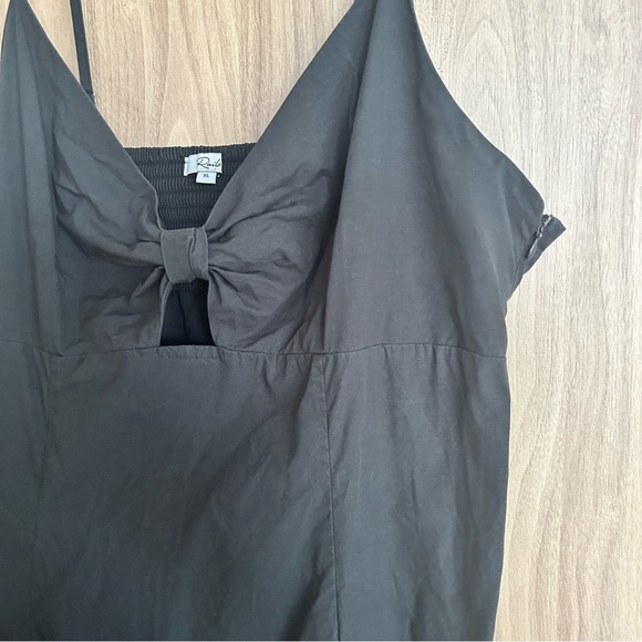 Anthropology Rails Maeve Black Tiered Organic Midi Dress Extra Large XL Fron Bow - Picture 11 of 12